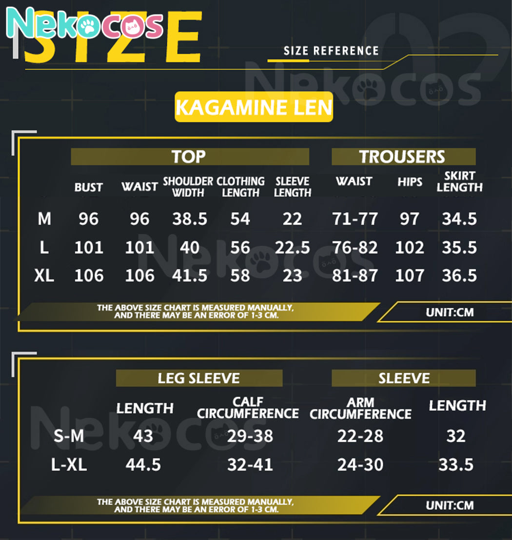 【Nekocos】Vocaloid Hatsune Miku x Kagamine Rin & Len Cosplay Kagamine Rin & Len Cosplay Costume | In Stock