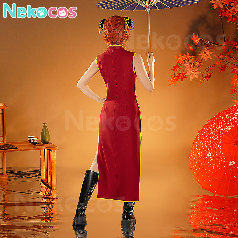 【Nekocos】Anime Gintama Cosplay Kagura Cheongsam Cosplay Costume | In Stock