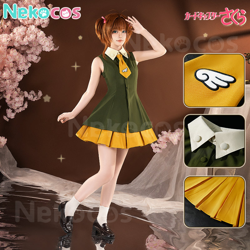 【Nekocos】Anime Cardcaptor Sakura Cosplay Kinomoto Sakura Hong Kong Trip Cosplay Costume Premium Edition | In Stock