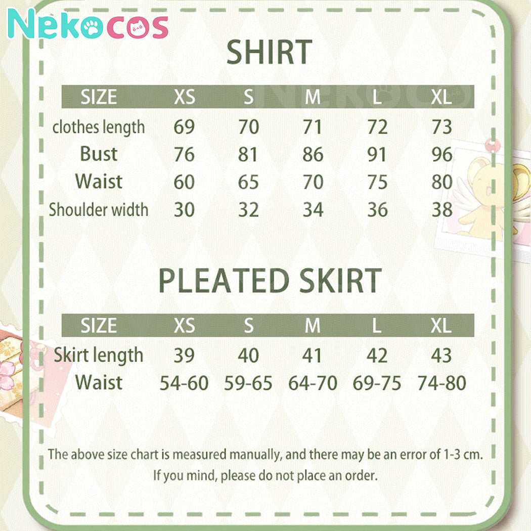 【Nekocos】Anime Cardcaptor Sakura Cosplay Kinomoto Sakura Hong Kong Trip Cosplay Costume Premium Edition