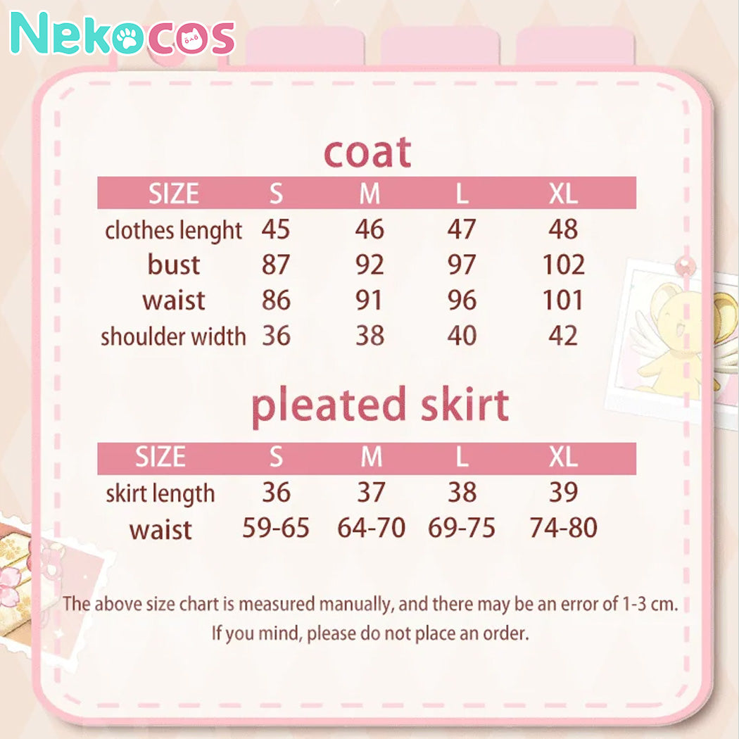 【Nekocos】Anime Cardcaptor Sakura Cosplay Kinomoto Sakura School Uniform Cosplay Costume Premium Edition