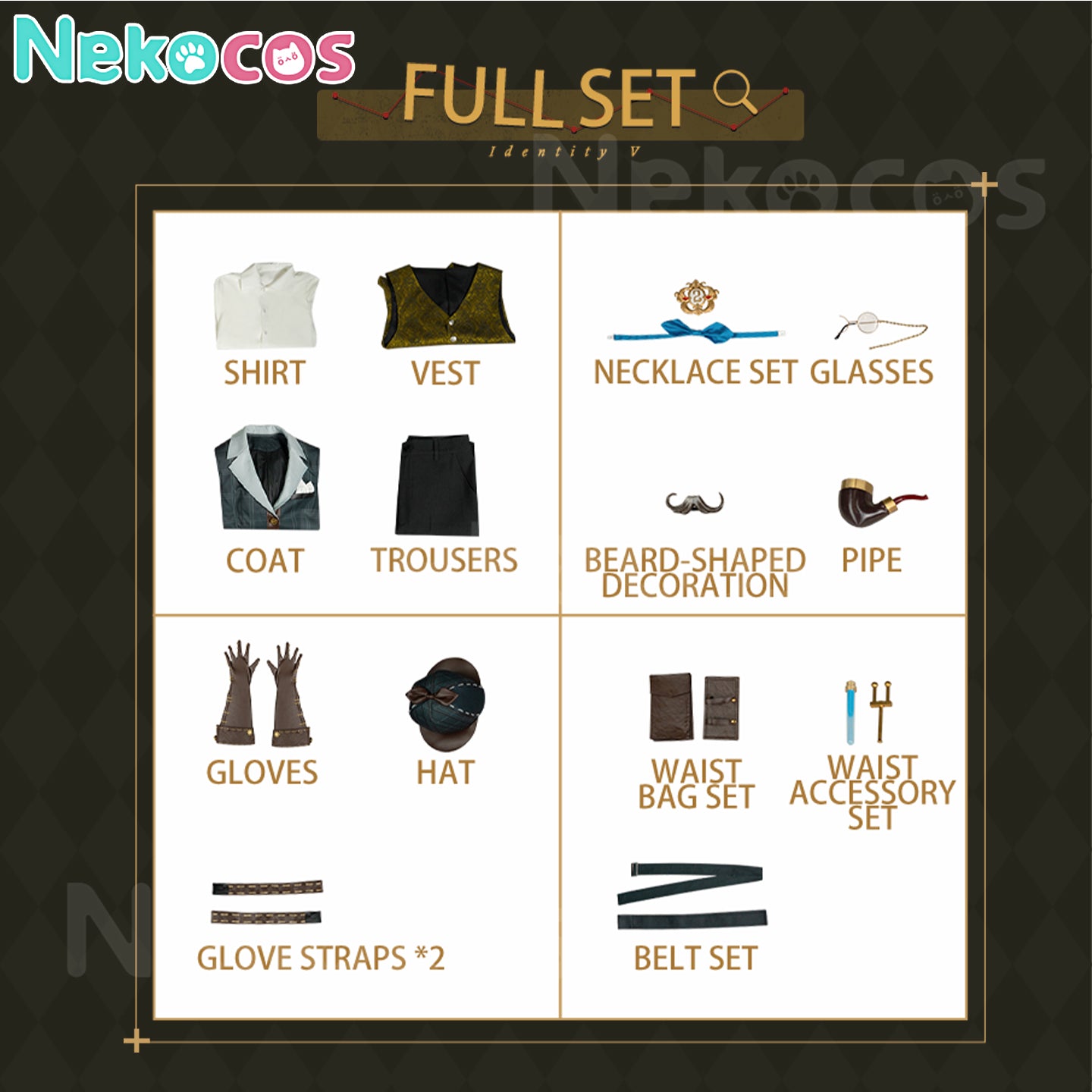 【Nekocos】Game Identity V Cosplay Mr. Inference Cosplay Costume Premium Edition | Custom-Tailor