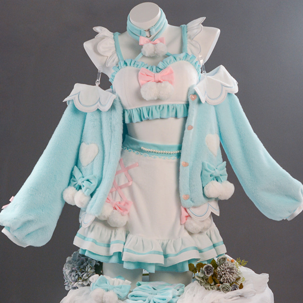 【Nekocos】Vocaloid Hatsune Miku Cosplay Hatsune Miku and Sanrio Collaboration Cosplay Costume Premium Edition | Pre-Sale