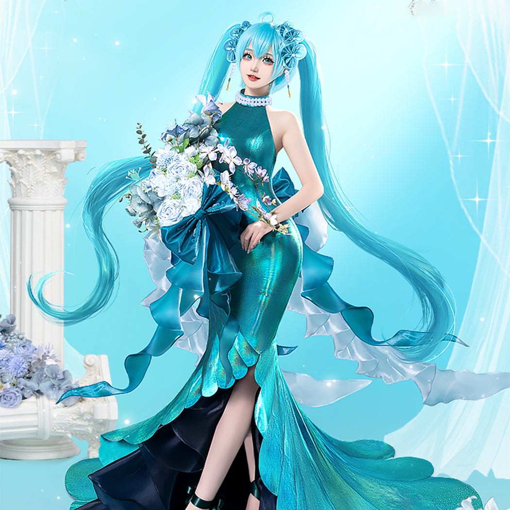 【Nekocos】Vocaloid Hatsune Miku Cosplay Hatsune Miku Midsummer Elf Cosplay Costume | In Stock