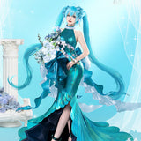 【Nekocos】Vocaloid Hatsune Miku Cosplay Hatsune Miku Midsummer Elf Cosplay Costume | In Stock