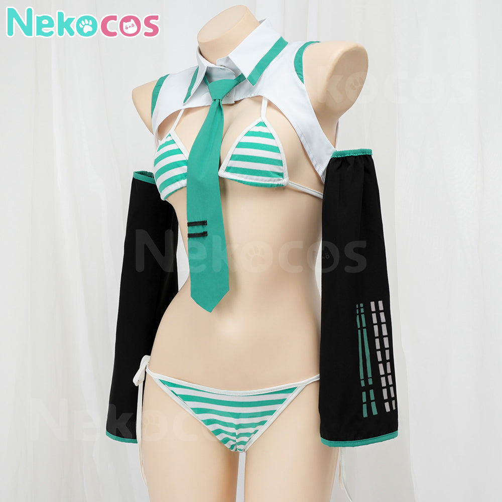 【Nekocos】Vocaloid Hatsune Miku Cosplay Miku Swimsuit Cosplay Costume | In Stock