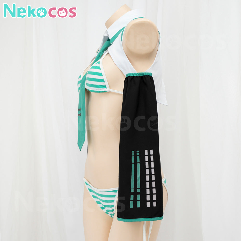 【Nekocos】Vocaloid Hatsune Miku Cosplay Miku Swimsuit Cosplay Costume | In Stock