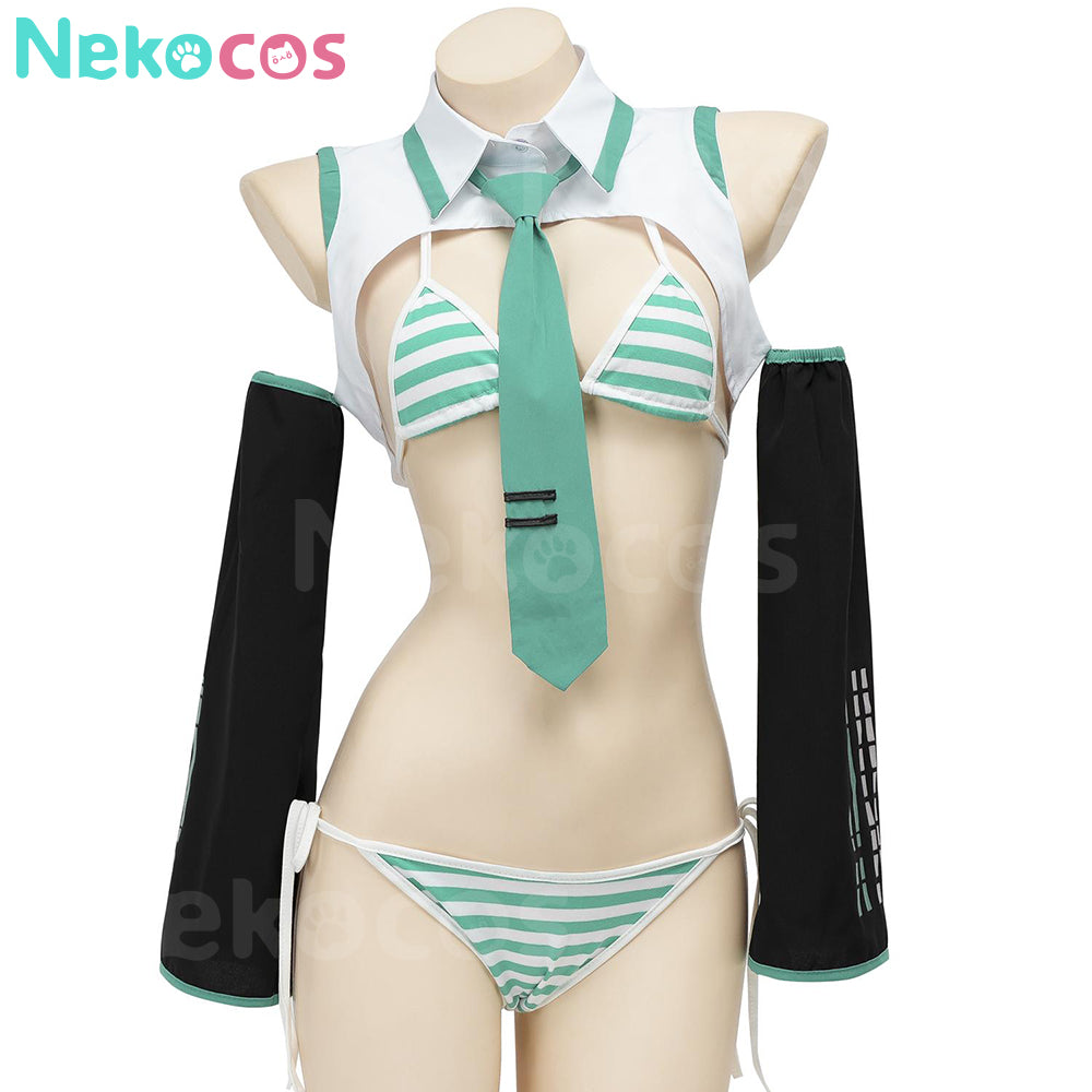 【Nekocos】Vocaloid Hatsune Miku Cosplay Miku Swimsuit Cosplay Costume | In Stock