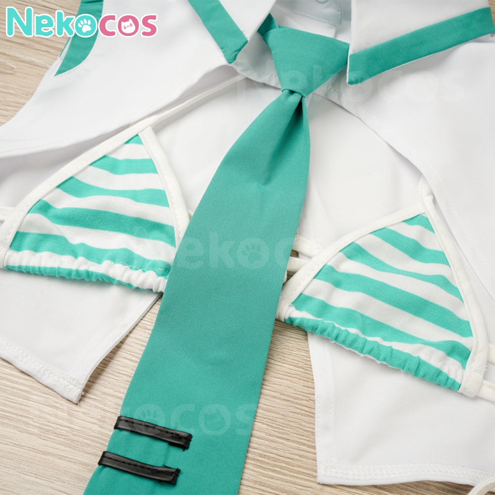 【Nekocos】Vocaloid Hatsune Miku Cosplay Miku Swimsuit Cosplay Costume | In Stock