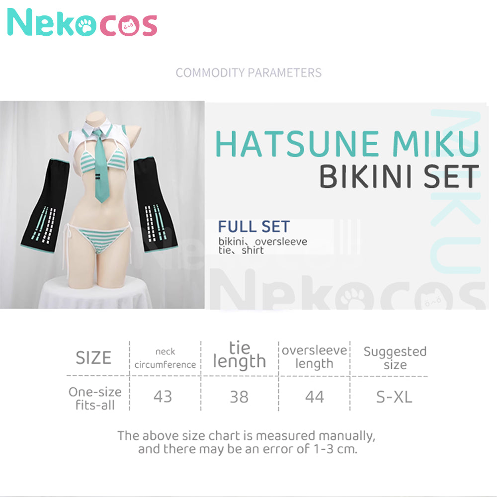 【Nekocos】Vocaloid Hatsune Miku Cosplay Miku Swimsuit Cosplay Costume | In Stock