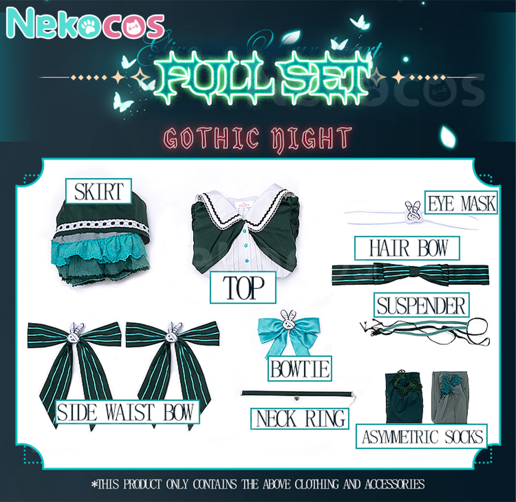 【Nekocos】Vocaloid Hatsune Miku Cosplay Hatsune Miku Gothic Cosplay Costume | In Stock