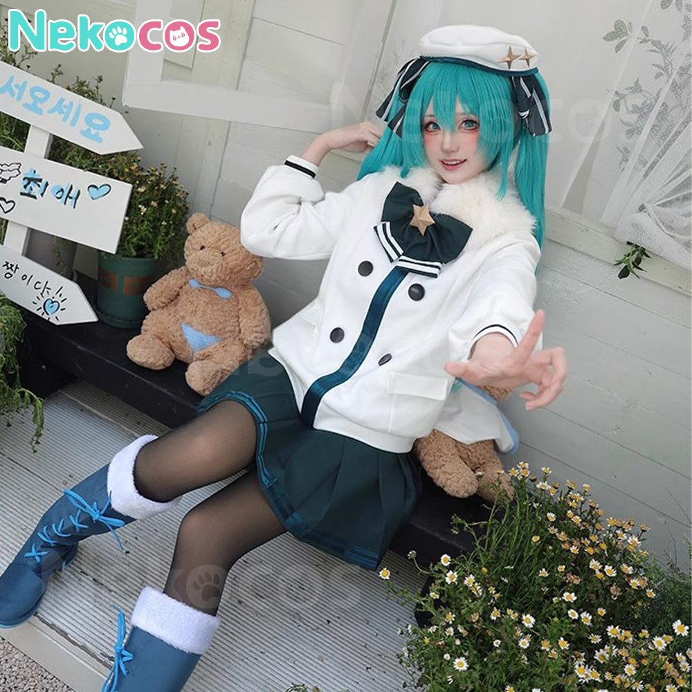 【Nekocos】Vocaloid Hatsune Miku Cosplay Miku Winter Everyday Cosplay Costume | In Stock