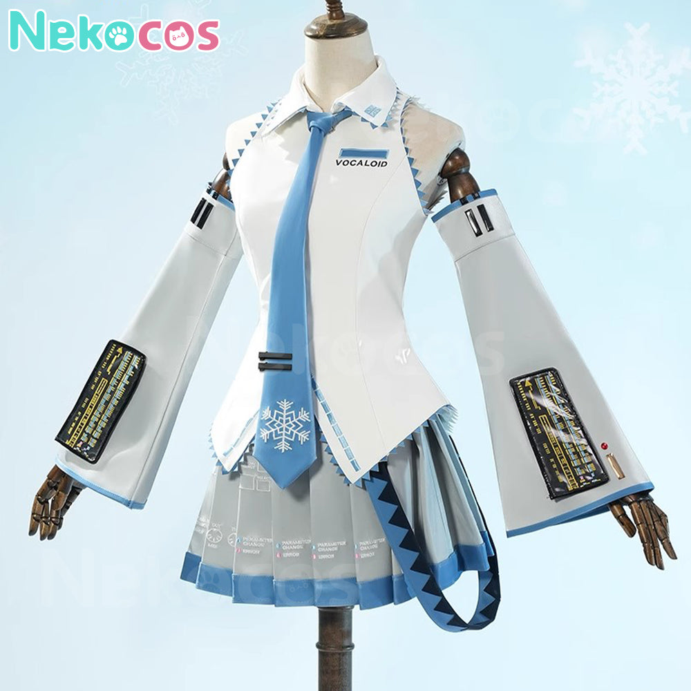 【Nekocos】Vocaloid Hatsune Miku Cosplay Snow Hatsune Cosplay Costume Premium Edition | In Stock