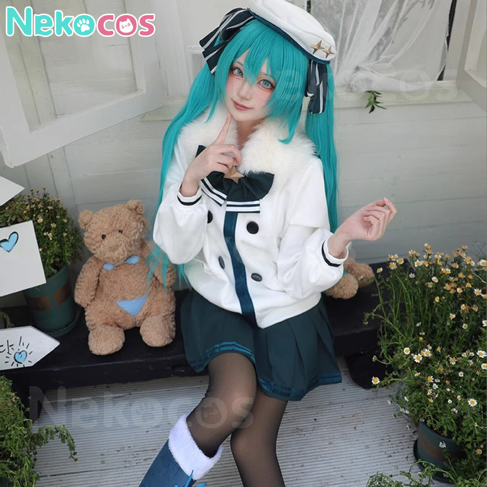 【Nekocos】Vocaloid Hatsune Miku Cosplay Miku Winter Everyday Cosplay Costume | In Stock