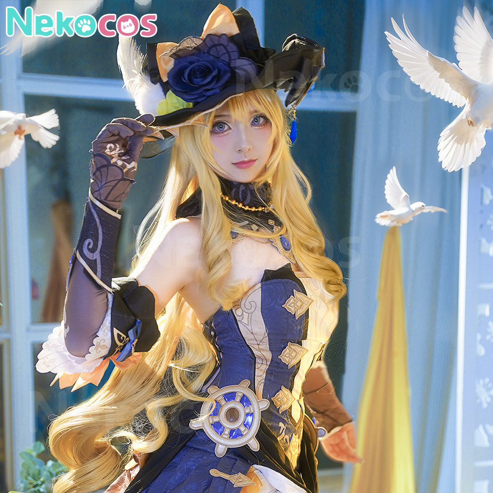 【Nekocos】Game Genshin Impact Cosplay Navia Cosplay Costume Premium Edition | In Stock