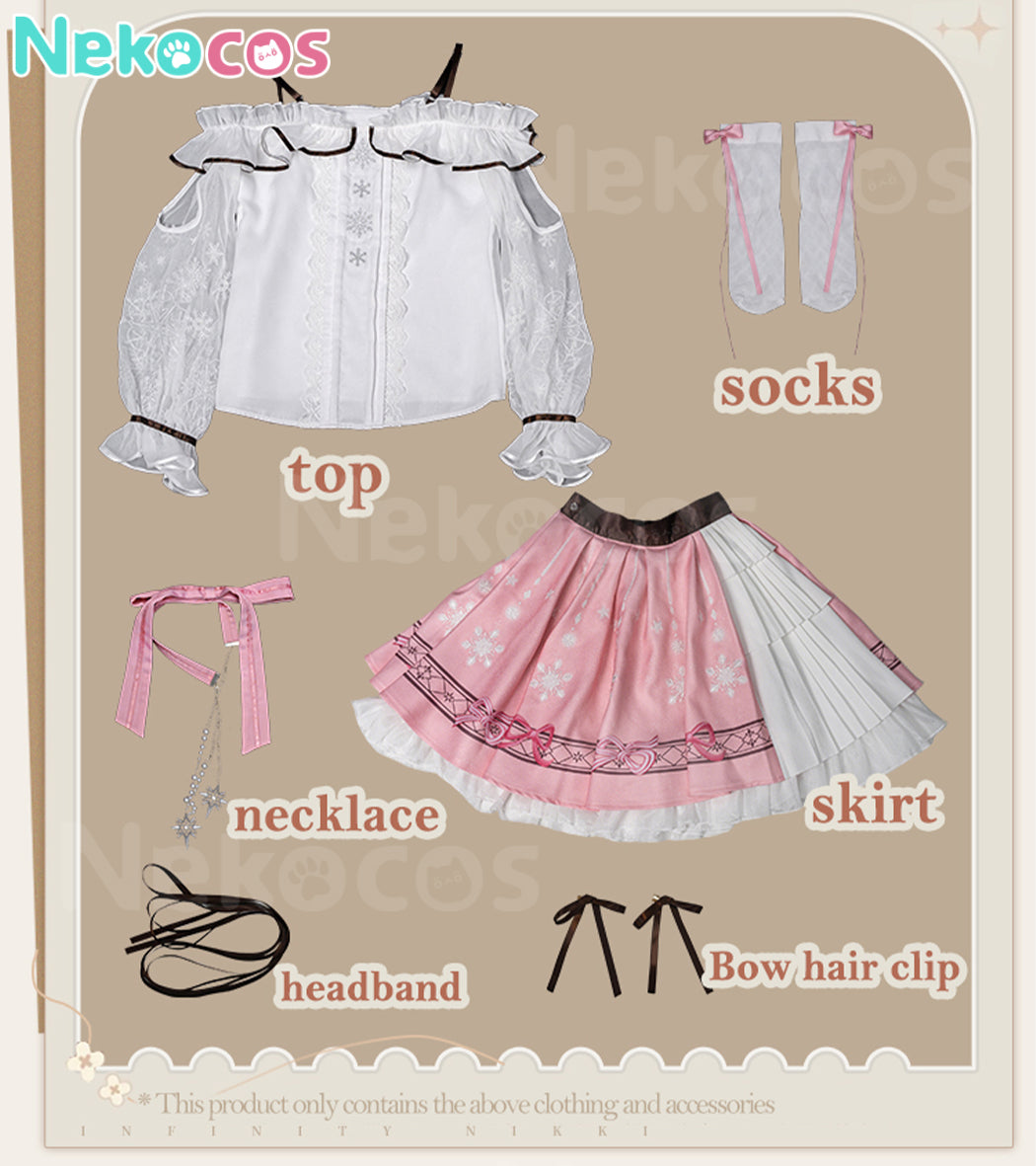 【Nekocos】Game Infinity Nikki Cosplay Pink Dress Cosplay Costume Premium Edition | In Stock