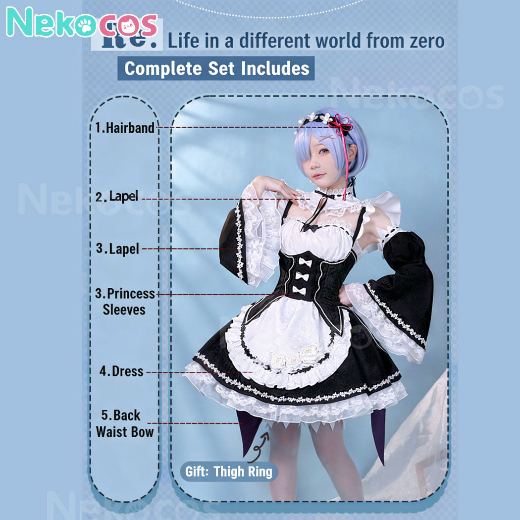 Re Zero Rem Cosplay Costume - Premium Custom EditionAnime,Costume,Re Zero