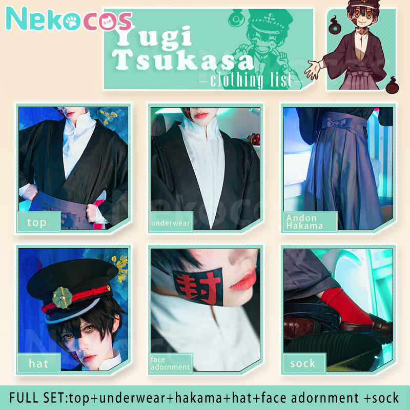 【Nekocos】Anime Toilet Bound Cosplay Hanako Kun Yugi Tsukasa Kimono Fullset Cosplay Costume | In Stock