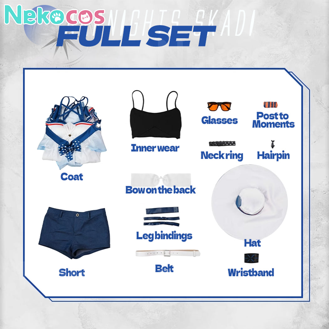 【Nekocos】Game Arknights Cosplay Skadi Swimsuit Cosplay Costume Premium Edition | Custom-Tailor