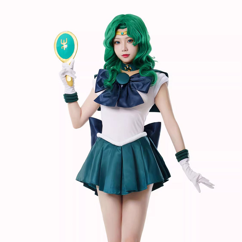 【Nekocos】Anime Sailor Moon Cosplay Sailor Neptune Michiru Kaiou Battle Suit Cosplay Costume Premium Edition | In Stock