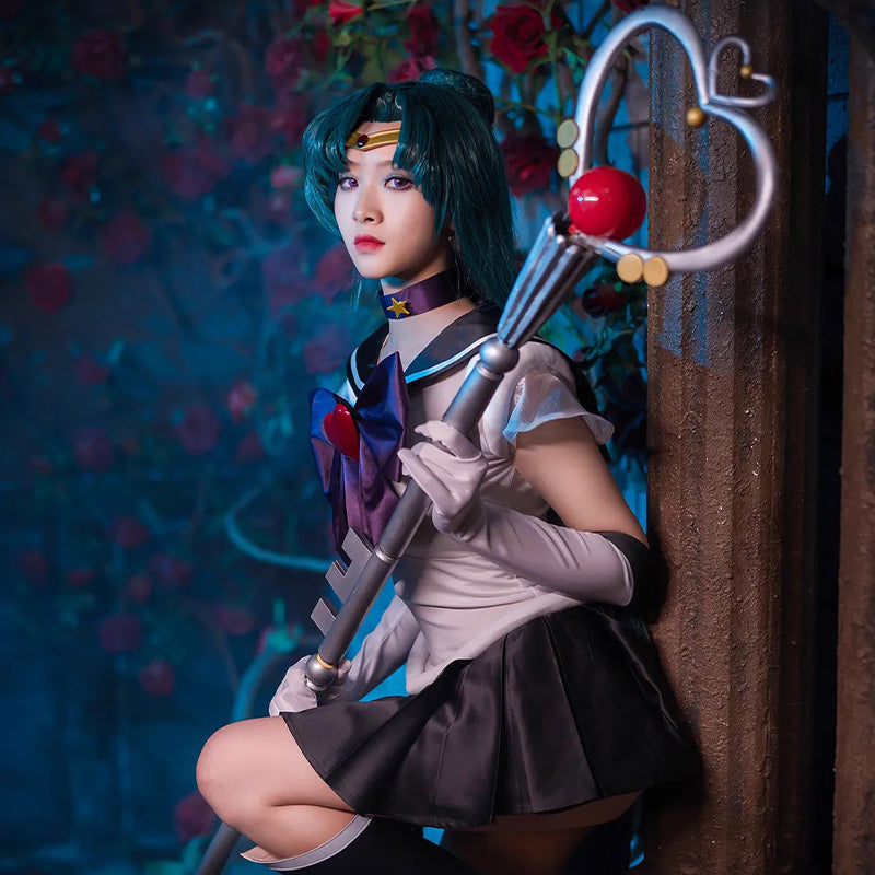 【Nekocos】Anime Sailor Moon SuperS Cosplay Sailor Pluto Setsuna Meiou Battle Suit Cosplay Costume Premium Edition | In Stock