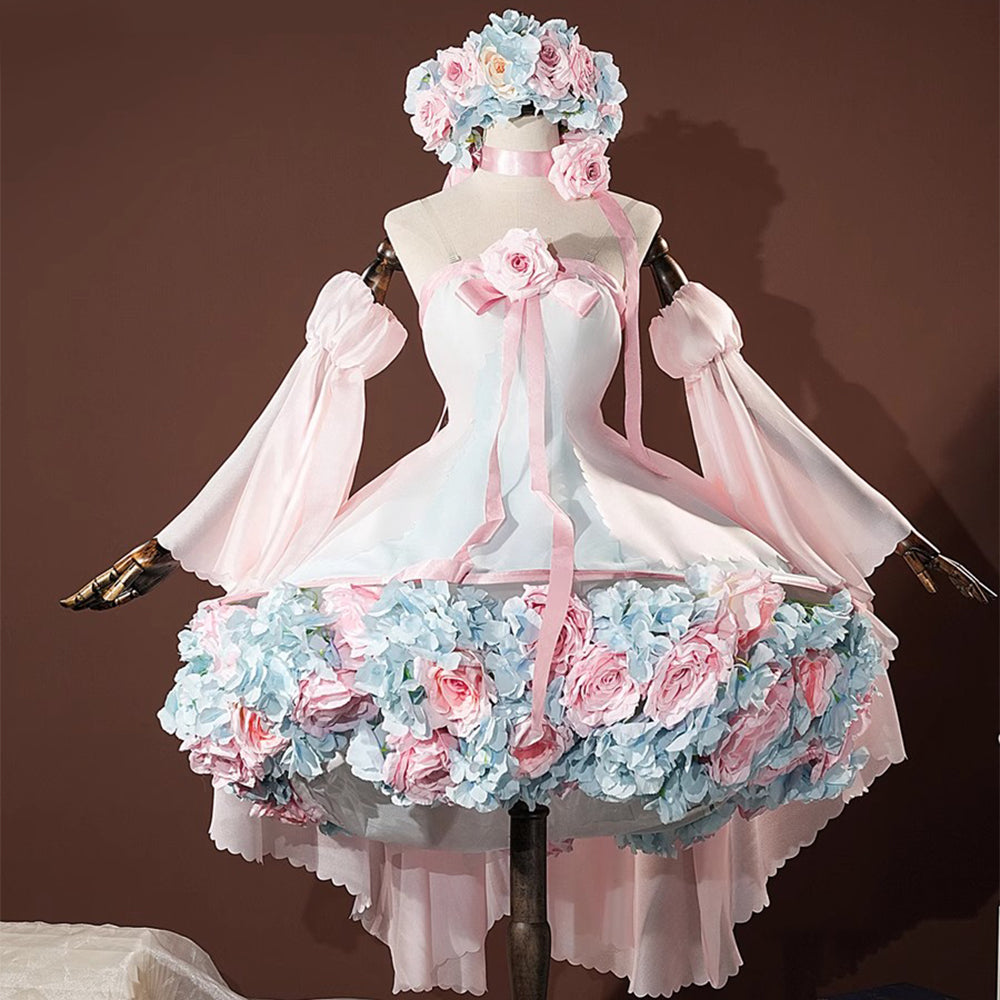 【Nekocos】Anime Cardcaptor Sakura: Clear Card Cosplay Sakura Pink Flower Dress Cosplay Costume Premium Edition | In Stock