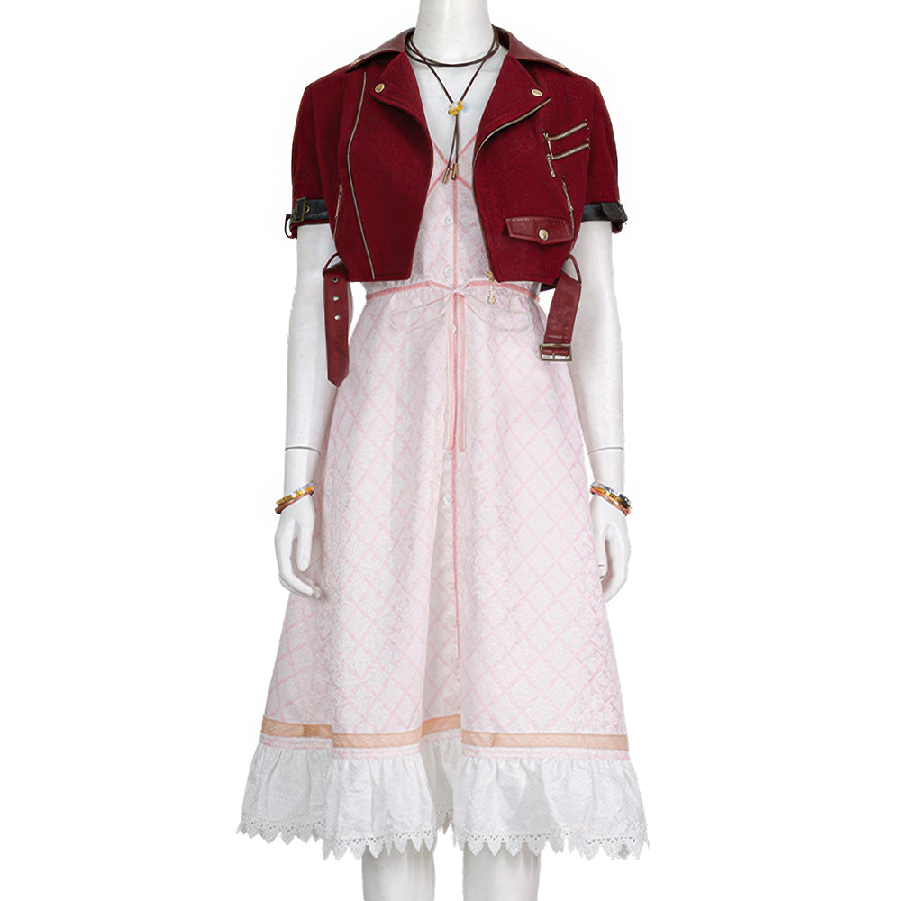 【Nekocos】Game Final Fantasy VII Cosplay Remake Aerith Upgraded version Cosplay Costume | Custom-Tailor