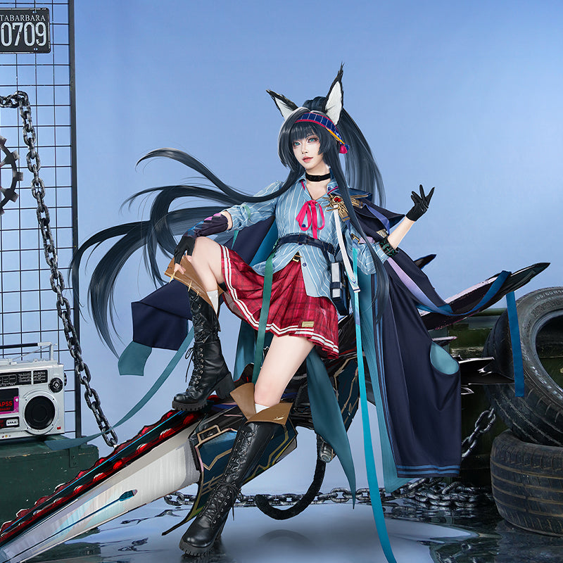 【Nekocos】Game Arknights Cosplay Blaze Explosive Blue Flame Cosplay Costume Premium Edition | In Stock