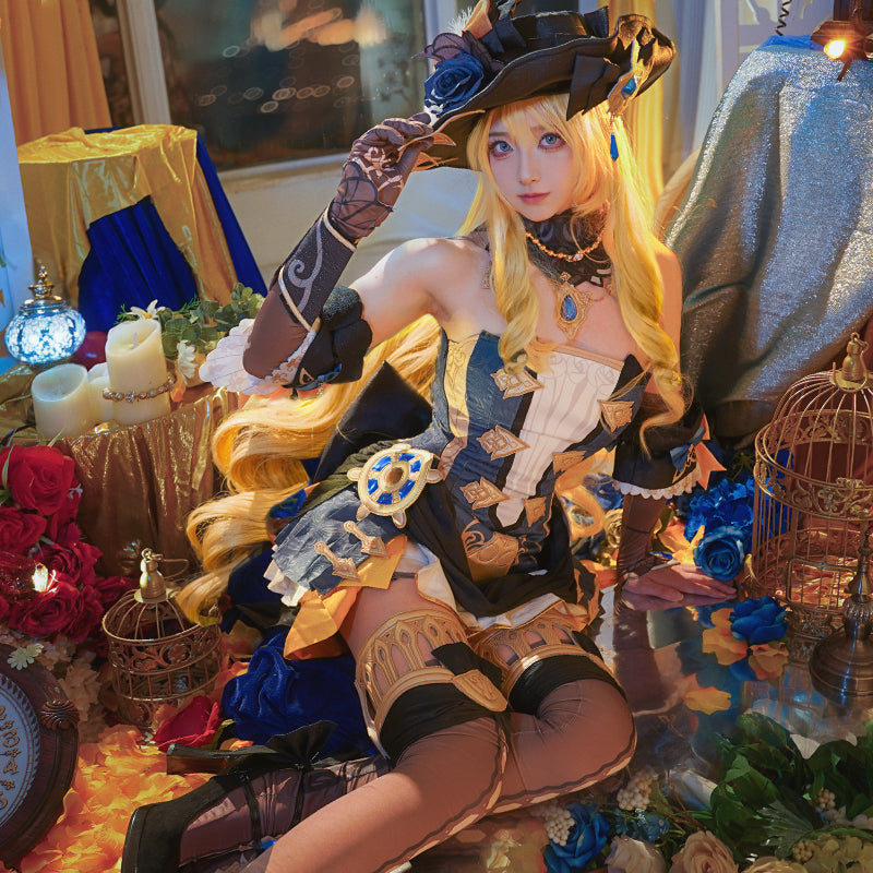 【Nekocos】Game Genshin Impact Cosplay Navia Cosplay Costume Premium Edition | In Stock