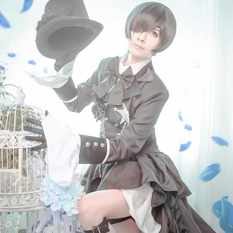 【Nekocos】Anime Black Butler Cosplay Kuroshitsuji Ciel Phantomhive Cosplay Costume | In Stock