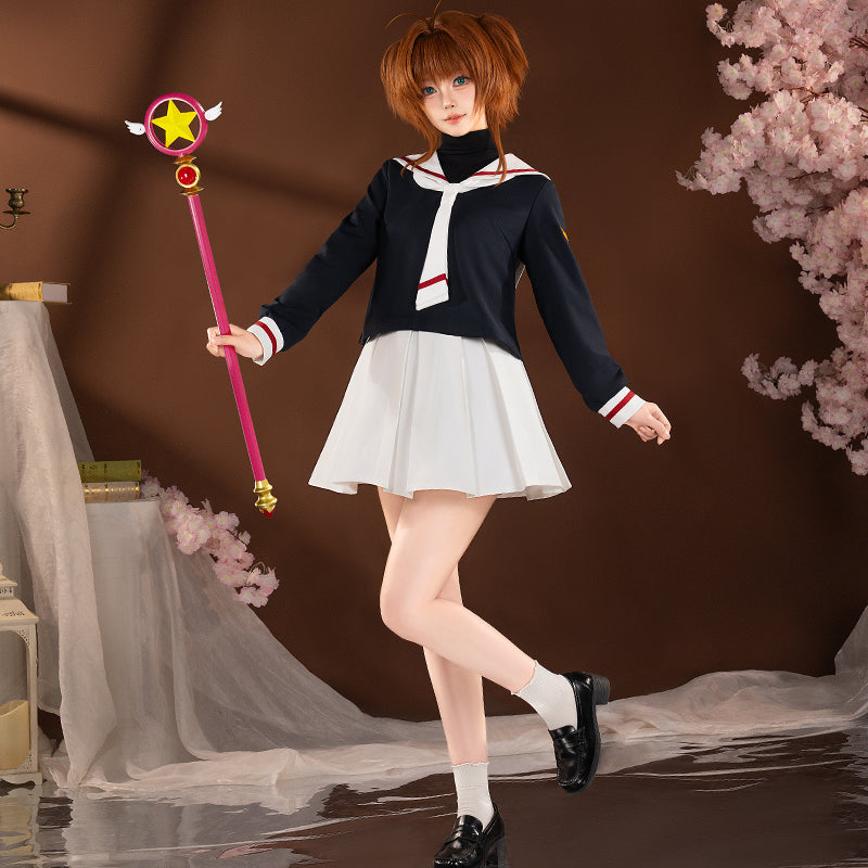 【Nekocos】Anime Cardcaptor Sakura Cosplay Kinomoto Sakura School Uniform Cosplay Costume Premium Edition | In Stock