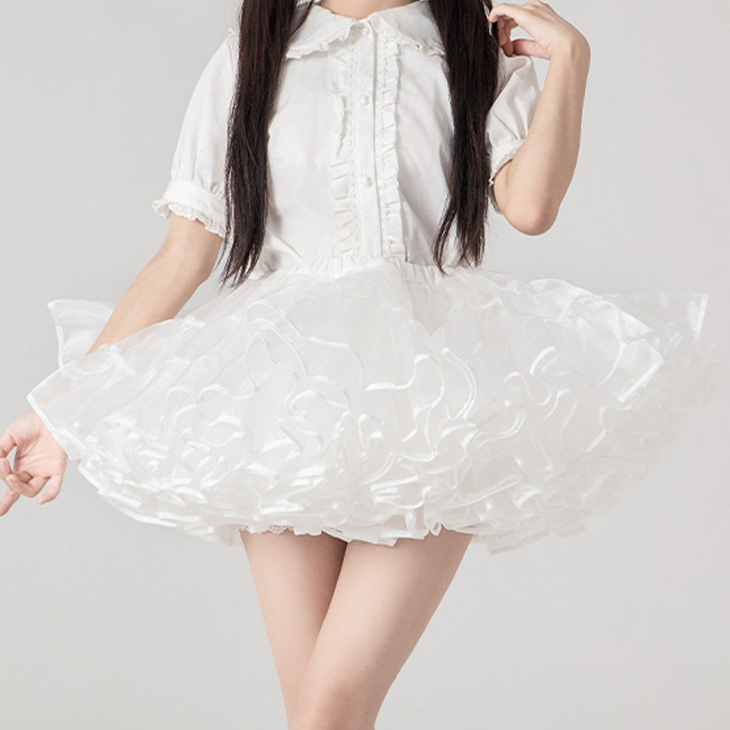 【Nekocos】Cosplay Petticoat Halloween Christmas Fishbone Violence White Petticoat Cosplay Costume | In Stock