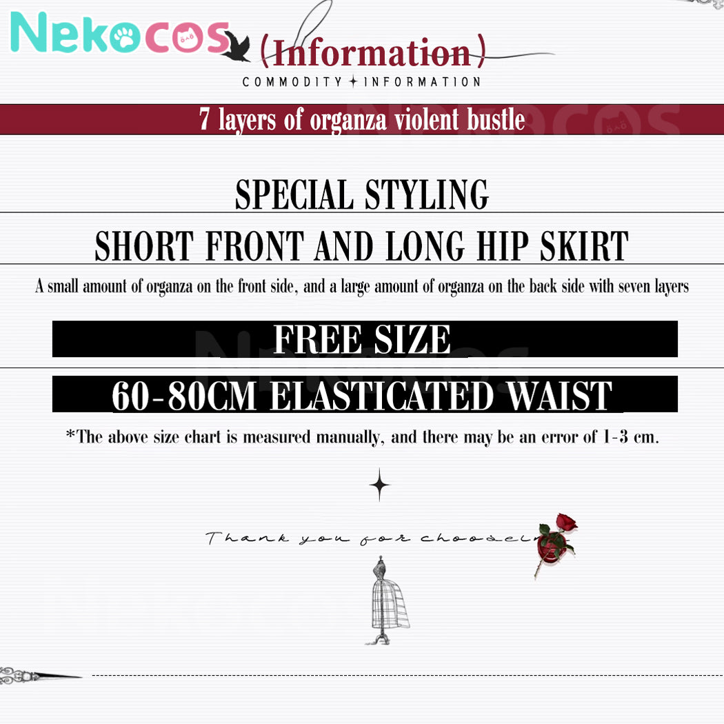 【Nekocos】Cosplay Petticoat Halloween Christmas Fishbone Violence White Petticoat Cosplay Costume | Pre-Sale