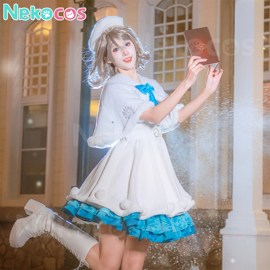 【Nekocos】Anime LoveLive! Aqours Choir Style Christmas Winter Furry Mid Length Dress Cosplay Costume | Custom-Tailor