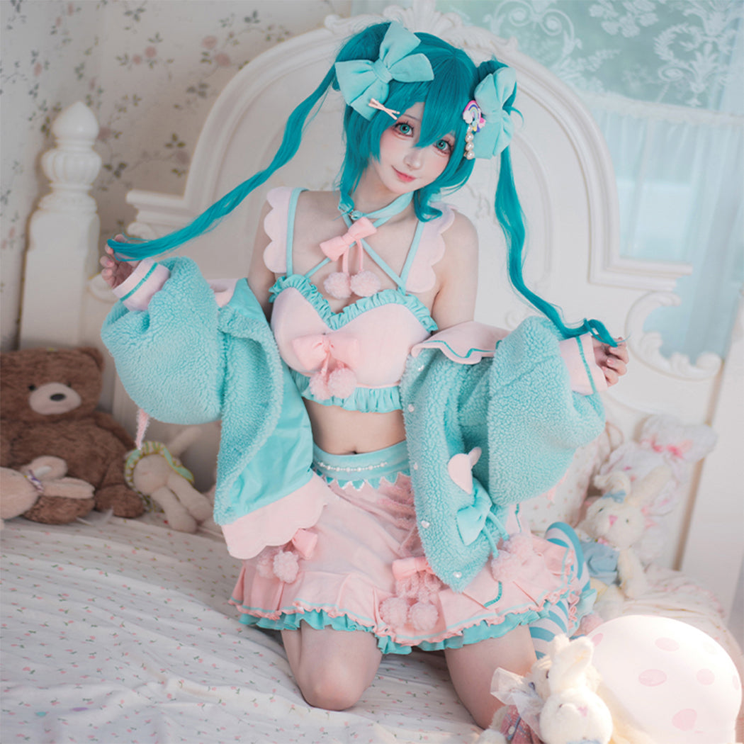 【Nekocos】Vocaloid Hatsune Miku Cosplay Miku Cosplay Costume Premium Edition | Custom-Tailor