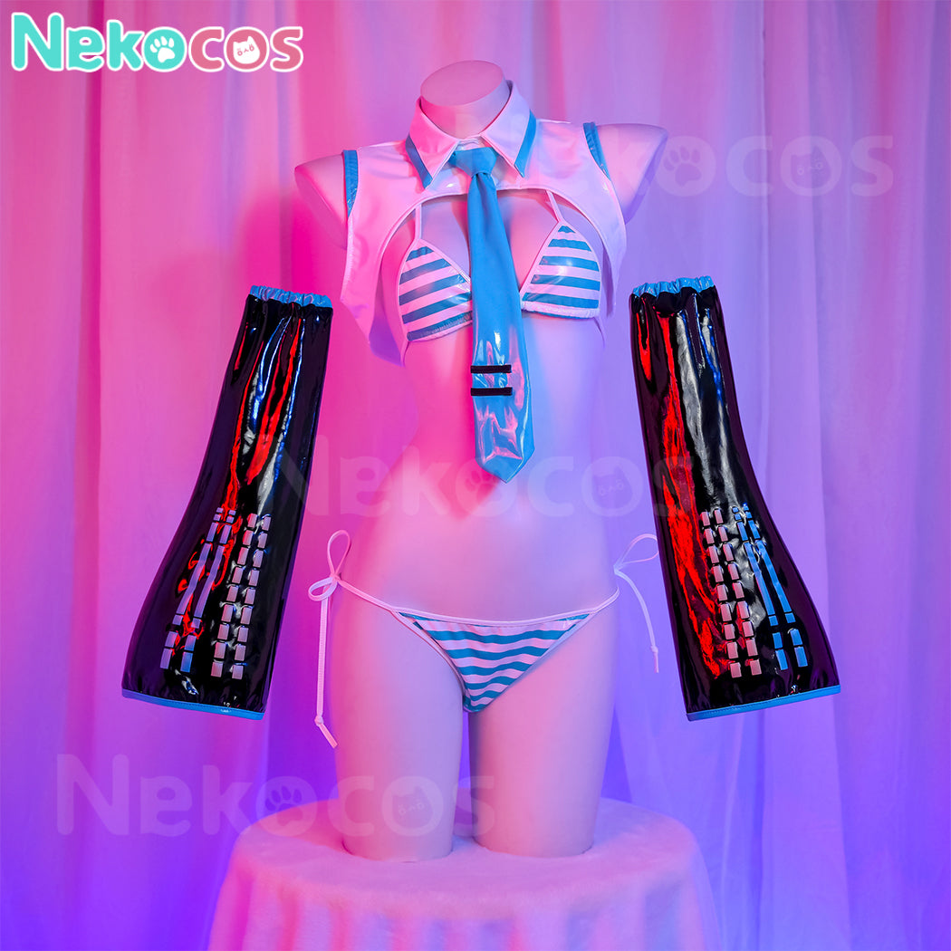 【Nekocos】Vocaloid Hatsune Miku Cosplay Miku Swimsuit Cosplay Costume | In Stock