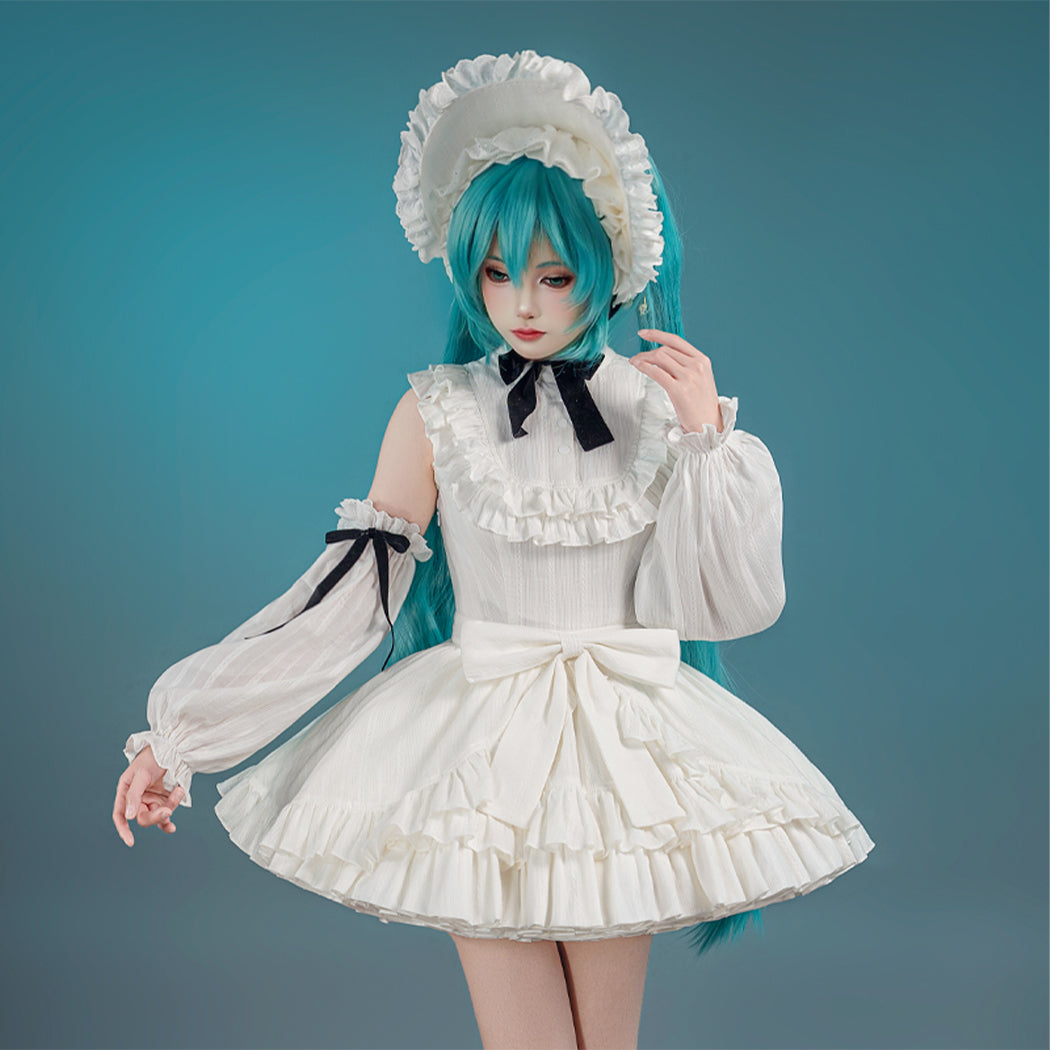 【Nekocos】Vocaloid Hatsune Miku Cosplay Hatsune Vintage Doll Cosplay Costume | In Stock