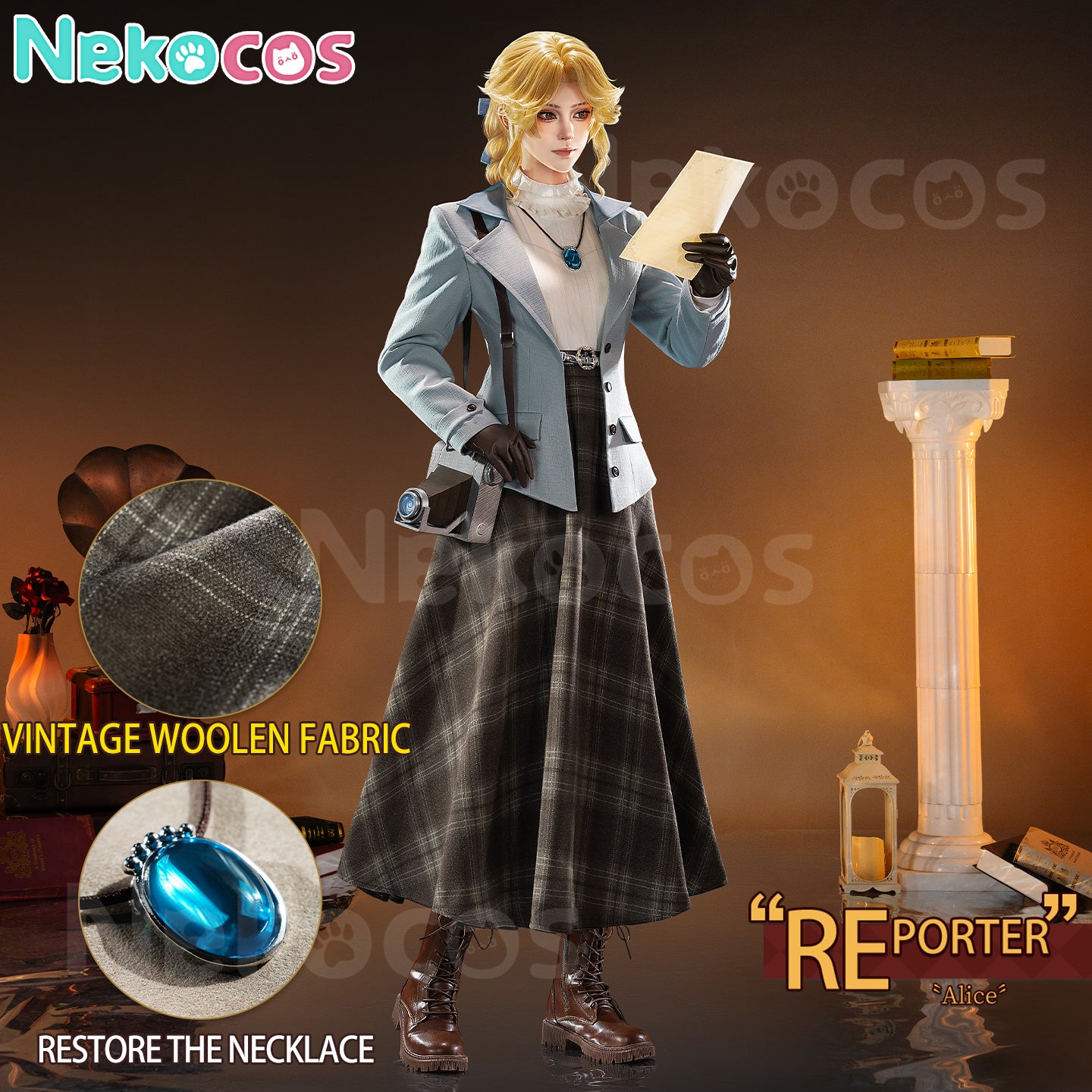 【Nekocos】Game Identity V Cosplay Journalist Reporter Cosplay Costume Premium Edition | Custom-Tailor