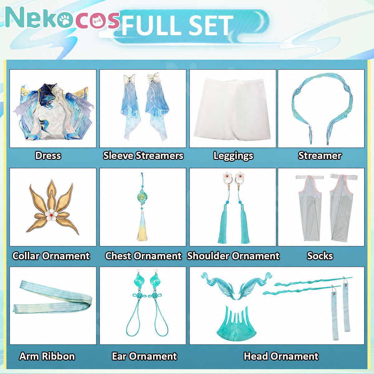 Wuthering Waves Qingxiao Cosplay Costume - Custom TailoredCostume,Game,Wuthering Waves