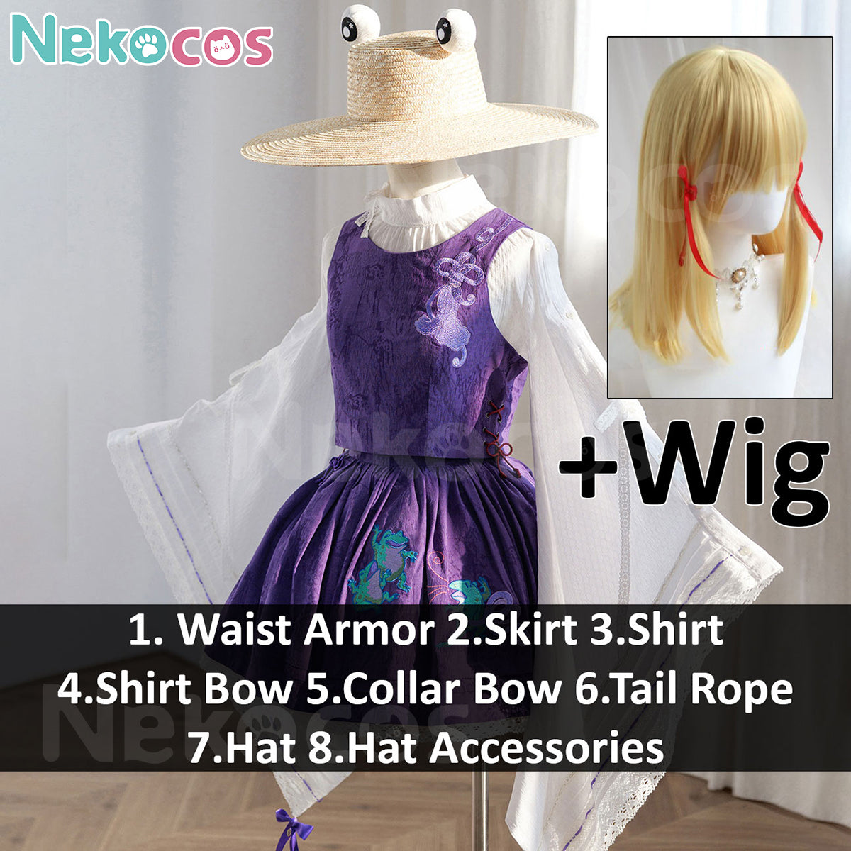 【Nekocos】Game Cosplay Suwako Moriya Cosplay Costume Premium Edition