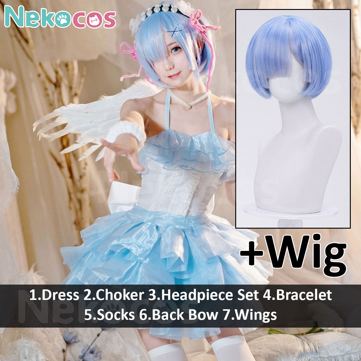 Custom Rem Angel Cosplay Costume - Tailored Just for YouAnime,Costume,Re Zero