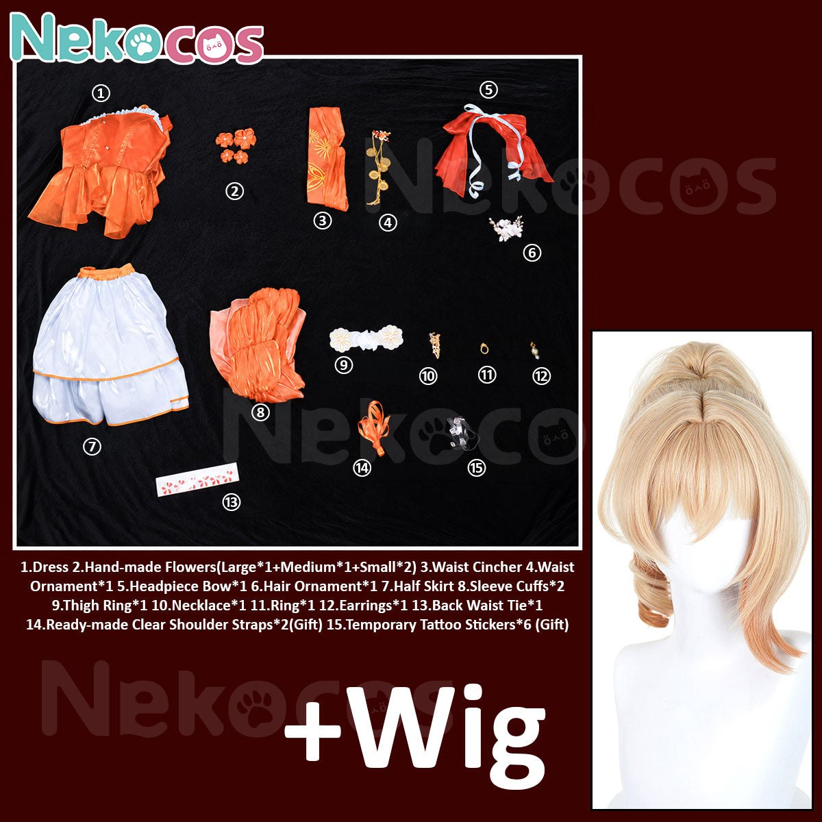 Genshin Impact Yoimiya Cosplay Gown - Premium EditionCostume,Game,Genshin Impact