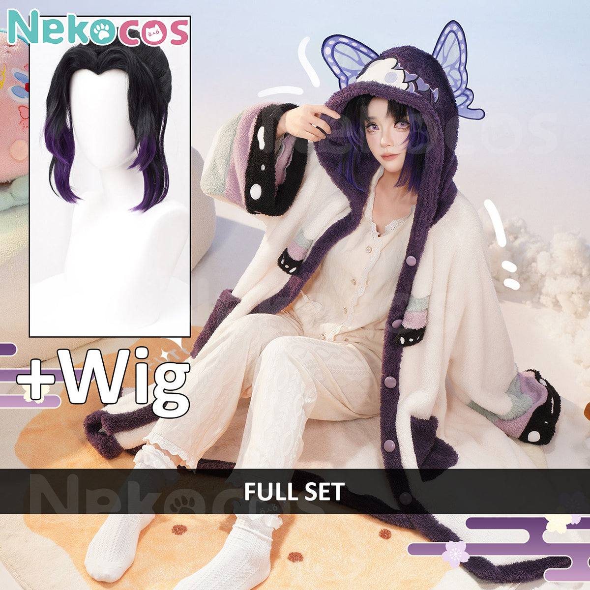 Anime Cosplay Plush Pajamas - Mitsuri, Kochou & YuichiroAnime,Costume,Demon Slayer