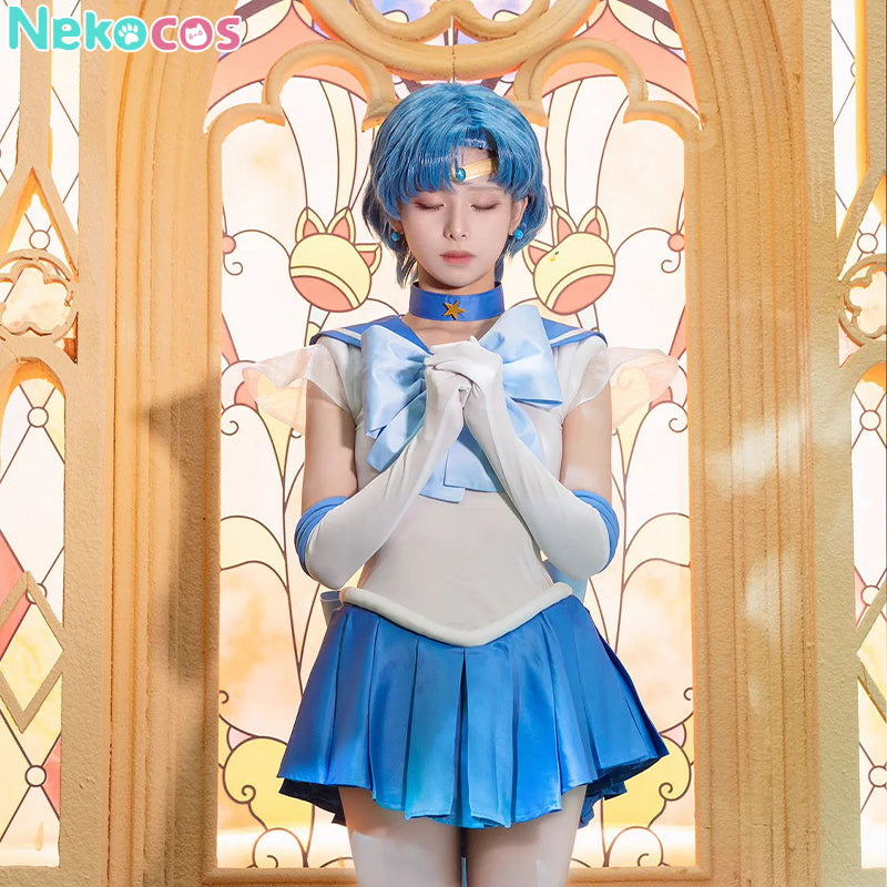 【Nekocos】Anime Sailor Moon SuperS Cosplay Sailor Mercury Ami Mizuno Battle Suit Cosplay Costume Premium Edition | In Stock