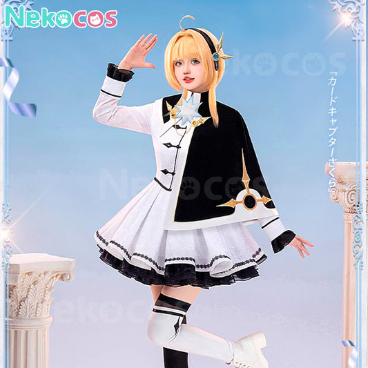 【In Stock】Anime Cardcaptor Sakura Cosplay Kinomoto Sakura Black / White Dress Cosplay Costume