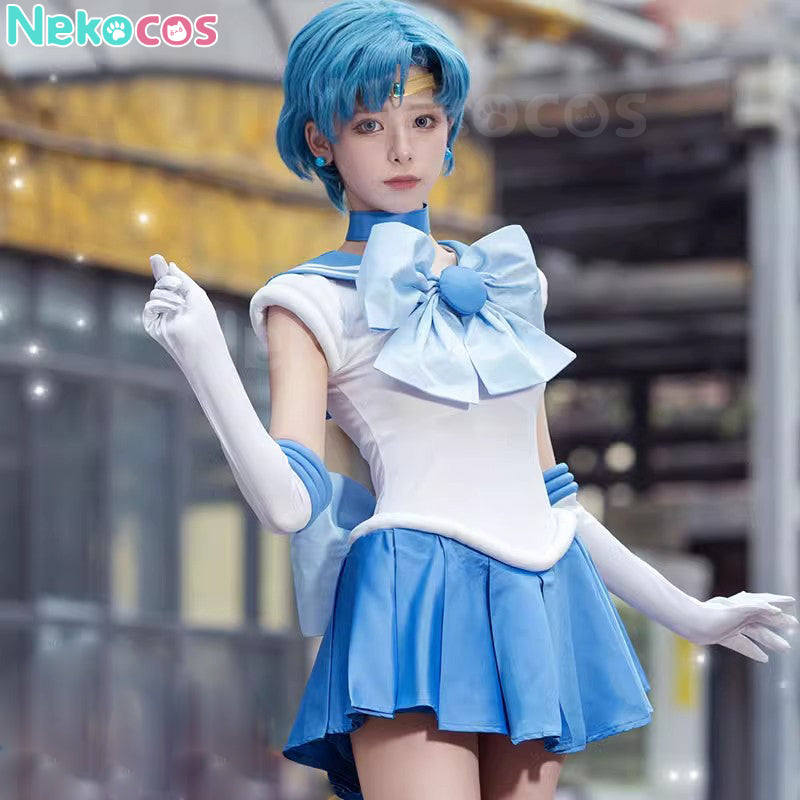 【Nekocos】Anime Sailor Moon Cosplay Sailor Mercury Ami Mizuno Battle Suit Cosplay Costume Premium Edition | In Stock