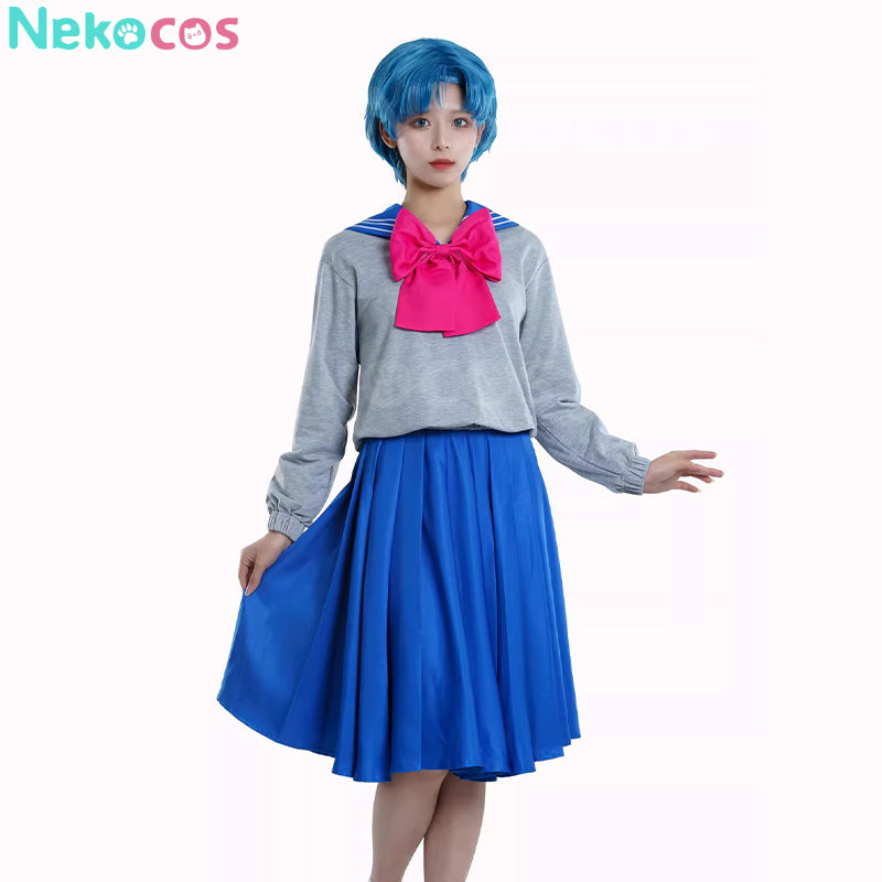 【Nekocos】Anime Sailor Moon Crystal Cosplay Sailor Mercury Ami Mizuno Uniform Cosplay Costume | In Stock