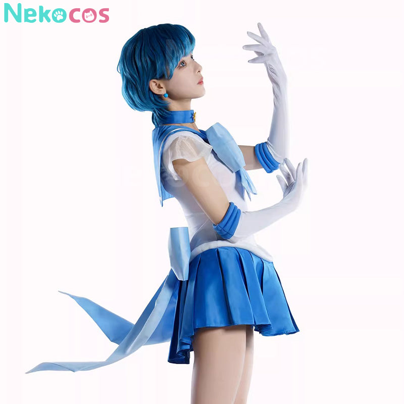 【Nekocos】Anime Sailor Moon SuperS Cosplay Sailor Mercury Ami Mizuno Battle Suit Cosplay Costume Premium Edition | In Stock