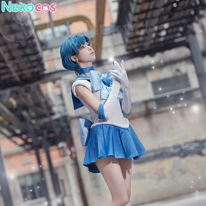 【Nekocos】Anime Sailor Moon Cosplay Sailor Mercury Ami Mizuno Battle Suit Cosplay Costume Premium Edition | In Stock