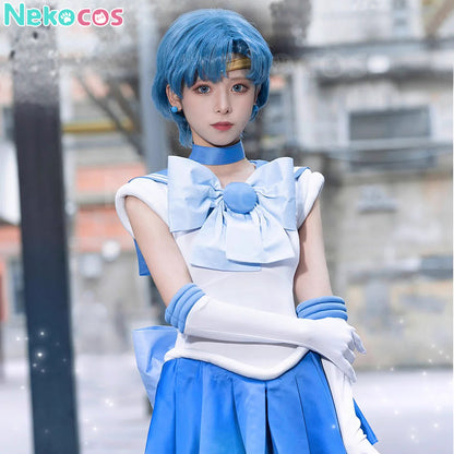 【Nekocos】Anime Sailor Moon Cosplay Sailor Mercury Ami Mizuno Battle Suit Cosplay Costume Premium Edition | In Stock